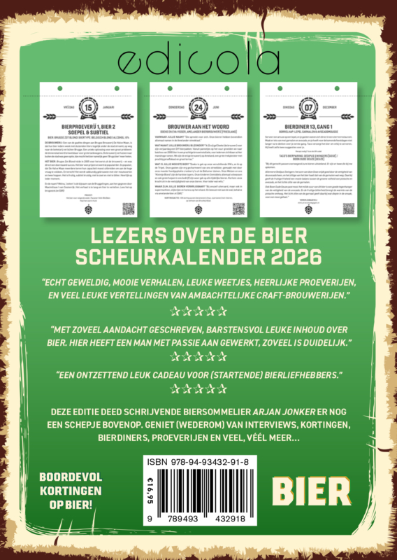 Achterkant van de Bier Scheurkalender 2027 van Edicola