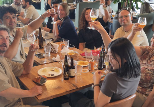 A beer tasting in Amsterdam, in-company