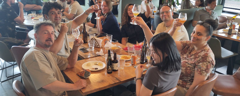 A beer tasting in Amsterdam, in-company