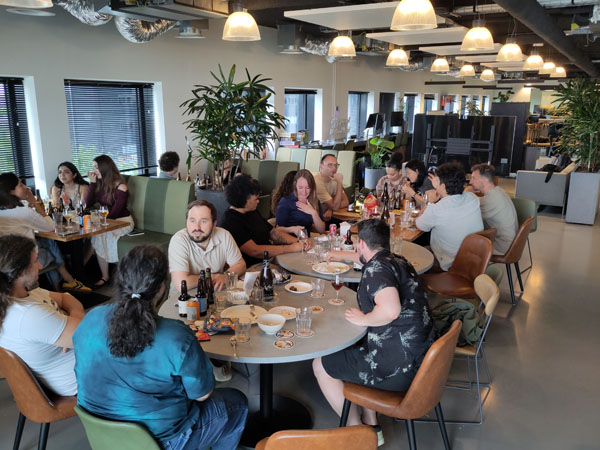 People enjoying a in-compay beer tasting in Amsterdam